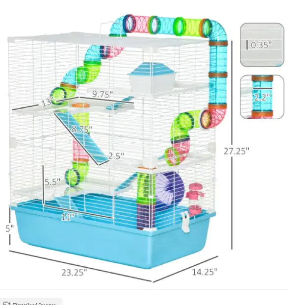 Hamster Cage w/Tube And Tunnel