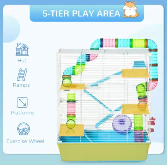 Hamster Cage w/Tube And Tunnel